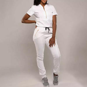 Plus Size Women's Medical Scrubs <b>Sets</b> Stretchy Fabric Top Pants Comfortable Spandex Material for <b>Doctors</b> Hospital Uniforms - Product Image 2