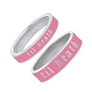 Anillo de banda con letra inicial de 6mm y 4mm, plata 925 y esmalte chapado en oro de 18 quilates, uso diario, joyería inicial para regalo de aniversario - Product Image 6