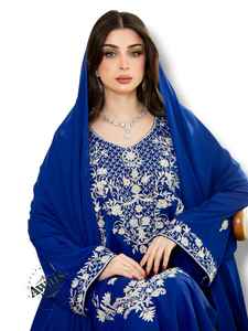 Conjunto de 2 Piezas de Lujo al por Mayor para Mujeres Musulmanas, Vestido Modesto, Sencillo, de Chifón Sólido con Cuentas, Largo hasta el Suelo, Estilo A-Line, para Fiesta o Boda, Adornado - Product Image 2