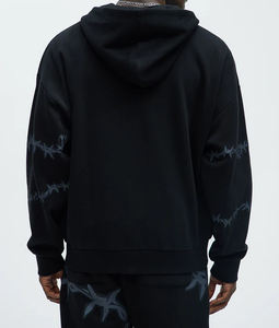 Fabrication en gros de sweat-shirts à capuche personnalisés en molleton français double couche unisexe, sweat-shirts à capuche oversize de style streetwear, sweat-shirts à capuche lourds - Product Image 5