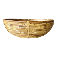 Newest Design Rattan Food Serving Bowl <strong>Best</strong> <strong>Selling</strong> <strong>Half</strong> <strong>Moon</strong> Shape Kitchenware Fruit Bowl <strong>Light</strong> Brown Color Rattan Collection