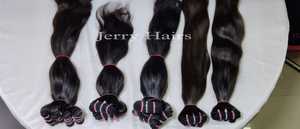 Extensions de cheveux Remy de haute qualité naturel droit lâche vague profonde indien Machine crue trame Jerry Curl corps Extensions de cheveux humains - Product Image 5
