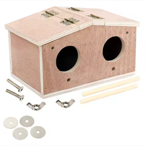 Vente en gros nid d'oiseau pour animaux de compagnie Cage d'élevage volière Nid d'oiseau en bois Perruche Nichoir - Product Image 3