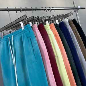 Printemps et automne 400gsm personnalisé de haute qualité lavage à l'acide pantalons décontractés et doux pantalons à jambes larges jambes droites pour hommes - Product Image 4