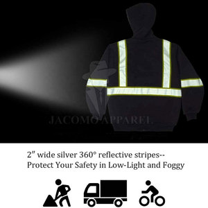 Veste de sécurité haute visibilité à prix de gros, avec bande réfléchissante, en tissu polyester, fermeture éclair avant, vêtement de travail pour l'extérieur - Product Image 6