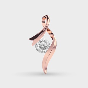 Pendentif solitaire flottant en diamant de laboratoire rond certifié IGI en or jaune/blanc et or rose 9 carats - Product Image 5