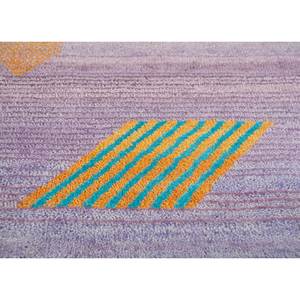 Alfombra de Lana y Seda de Bambú Anudada a Mano con Diseño Geométrico Rosa y Morado Freedom Manchaha de 9x12 Pulgadas para Decoración de Sala de Estar Juvenil - Les-8141 - Product Image 3