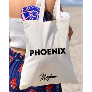 Bolso Tote Phoenix con Bordado y Decoración de Letras, Asas de Tela, Tamaño 15W X 16H, Cierre Abierto para Todas las Estaciones - Product Image 3