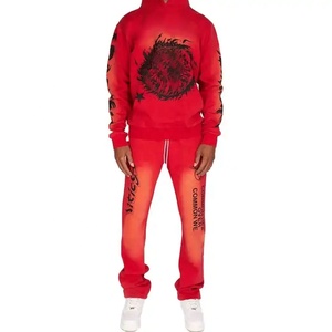 Nouvelle arrivée jogging vierge avec logo personnalisé survêtement vintage délavé à l'acide deux pièces survêtements survêtements pour hommes - Product Image 4
