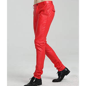 Pantalon en cuir durable et élégant pour hommes pour la mode Streetwear Slim Fit de haute qualité Rock Punk Biker Trendy Respirant - Product Image 5