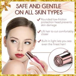 Épilateur rechargeable pour femmes, rasoir féminin indolore, lame en acier inoxydable, épilateur facial IPX7 pour les lèvres, le menton et les bras - Product Image 2