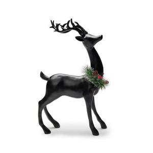 Noir mat renne Sculpture décorative métal artisanat Bronze cerf Figurine noël renne événement décoration fournitures - Product Image 2