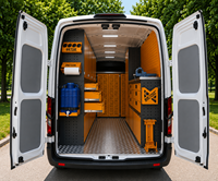 Système de rangement haut de gamme pour fourgon de service mobile OEM : armoires suspendues, établi, tiroirs à outils, étagères pour équipement utilitaire, installation facile