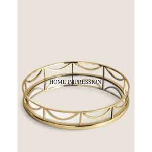 Vintage Art Collection Aluminum Casted Silver Color Shiny Polished <b>With</b> Luxurious Quality <b>Mirror</b> <b>Tray</b> <b>With</b> Handles for Best Grip - Product Image 3