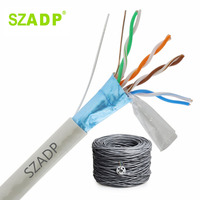 Cable de Red Ethernet para Interiores FTP Cat5e Blindado, Conductor CCA, Anti-interferencia, Par Trenzado, Pasa Pruebas