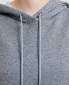 Venta al por mayor de sudaderas con capucha de algodón de primera calidad con impresión de logotipo personalizado de longitud completa sudaderas con capucha de punto sólido informal con logotipo personalizado para mujer - Product Image 2