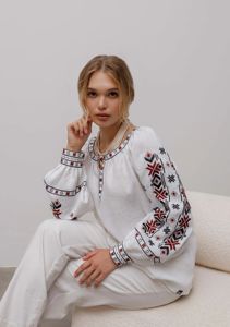 Kadın Modası Basit Dokuma İşlemeli Bluz Kısa Kollu Poplin Kumaş Günlük Stil İlkbahar Yaz Sonbahar Kış İçin - Product Image 2