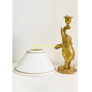 Luxury <b>Gold</b> Elephant Table <b>Lamp</b> with White Fabric <b>Shade</b> Home Decorative Animal Decor Lighting for Bedroom Living Room Hotels - Product Image 3