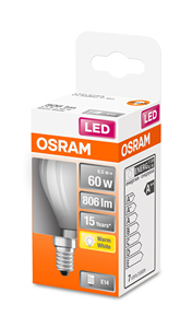 Bombilla LED Esférica Retrofit E14 6.5W 2700K 806Lm Mate (Osram 434929) - Product Image 2