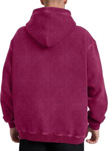 Sweat à capuche épais pour homme Pull en molleton de coton Sweat d'hiver à épaules tombantes Streetwear personnalisé Coupe surdimensionnée Décontracté Teint uni - Product Image 5