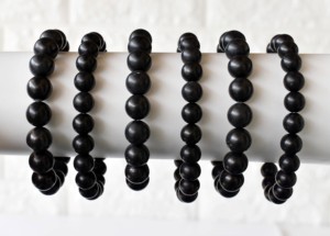 Premium Quality Black Shungite 8mm Round <b>Beaded</b> <b>Bracelet</b> Semi Precious Crystal for Meditation Fashion Jewelry At Best Price - Product Image 4