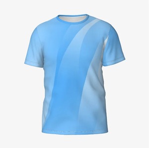 T-shirt pour hommes mode à manches courtes élastique respirant sport fitness absorbant séchage rapide bleu léger T-shirt unisexe - Product Image 5