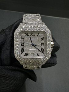 Reloj de Moissanita de Lujo de Alta Calidad, Reloj Personalizado con Incrustaciones de Diamantes para Regalo, Venta al por Mayor de Fábrica, Relojes Mecánicos con Incrustaciones de Diamantes Estilo Hip Hop - Product Image 4
