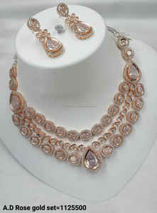 Classic American Diamond Bridal Jewelry <b>Set</b> Two-Piece <b>Necklace</b> <b>and</b> <b>Earrings</b> for Wedding Fashionable Classic Style - Product Image 2