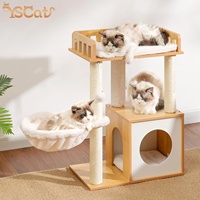 Meubles modernes en bois Faux rotin Space Capsule Palmier chat Maison pour gros chat Luxe Petit animal de compagnie chat Arbre avec griffoir
