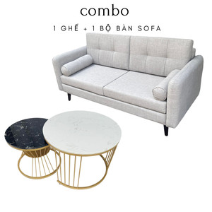 Juego de Sofás Modernos para Sala de Estar Tapizados en Gris con Mesa Doble para Sofá CBSF68016 - Product Image 4