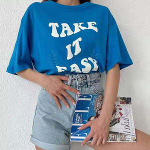 Camiseta de Verano para Mujer, Estilo 2025, Oversize con Estampado Puff, Material de Algodón, Transpirable, de Secado Rápido, Directo de Fábrica - Product Image 6
