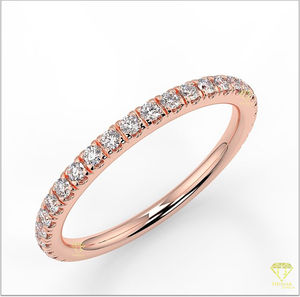 Elegante anillo de banda de amor para siempre con diamantes de moissanita de corte redondo, joyería perfecta para boda y aniversario para mujer - Product Image 6