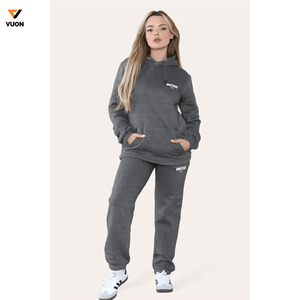 Conjunto de Sudadera con capucha de algodón de lana orgánica de peso pesado para mujer, chándal de maternidad de gran tamaño, chándal, ropa deportiva de invierno, chándales - Product Image 5