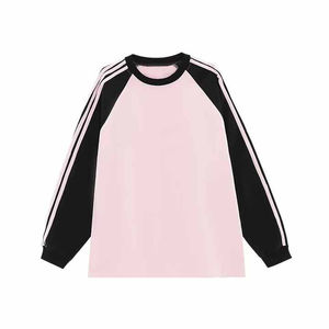 Camiseta de manga larga de gran tamaño deportiva con cuello redondeado para hombre, camiseta de manga larga de doble capa para niños - Product Image 2