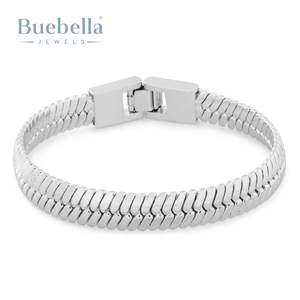 Hot Sale 10mm Herringbone Snake <b>Bracelet</b> <b>for</b> <b>Men</b> 18K Gold 925 <b>Silver</b> Plated Featuring Moissanite Stone Fine Chain Link <b>Bracelets</b> - Product Image 3