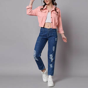 กางเกงยีนส์สตรีใส่สบายดีไซน์มาใหม่ทำจากโรงงานด้านหน้าเรียบคุณภาพดีและราคาไม่แพงสำหรับฤดูหนาว - Product Image 6