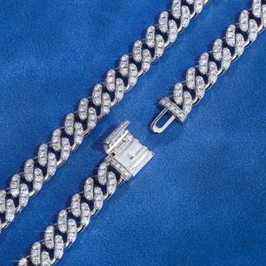 High End 8mm 10K Real <b>White</b> <b>Gold</b> Lab Diamond <b>Cuban</b> <b>Chain</b> HPHT Lab Grown Diamond <b>Cuban</b> <b>Link</b> <b>Chain</b> fine jewelry necklaces - Product Image 4