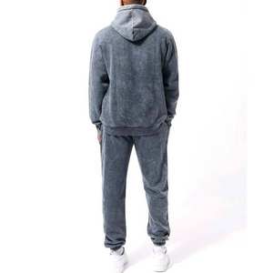 Tracksuits Breathable Custom High Quality 100% Cotton Acid Wash Tracksuit For Men's Customized Color OEM Service Design Pullover - Product Image 5