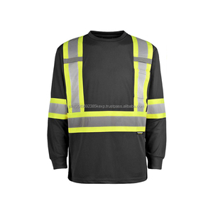 Vêtements de sécurité réfléchissants respirants à manches longues pour le marché canadien, t-shirt réfléchissant haute visibilité pour hommes, logo personnalisé, vêtements de travail - Product Image 5