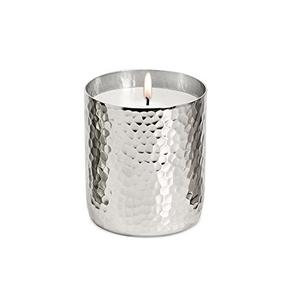 <b>Set</b> of 2 Silver Hammered Round Iron Metal Votive <b>Candle</b> Jars for Home Wedding & Christmas Table Decoration - Product Image 2