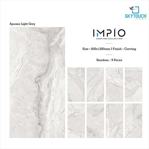 Qualité assurée finition de sculpture carreaux de porcelaine famille de couleur grise taille 600x1200mm décoration de sol à la maison utilise des carreaux de porcelaine - Product Image 2