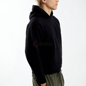 Sudadera con capucha personalizada para hombre de tendencia, manga larga, hombro caído, tela de algodón, ropa de calle, sudaderas con capucha, fabricante - Product Image 4