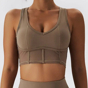 Precio al por mayor: Sujetador deportivo de yoga para mujer, ecológico, de secado rápido, sin costuras, soporte medio, personalizado, novedades, más vendido, en oferta. - Product Image 4