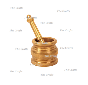 Mortier et pilon polis or brillant sertis de laiton exclusif de qualité Imam Dasta à des prix abordables - Product Image 3