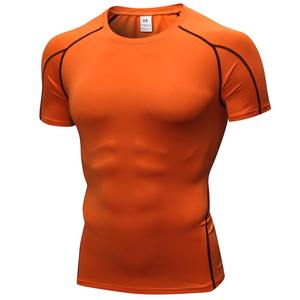 Vente en gros de chemises de compression personnalisées bon marché pour hommes, t-shirt sans couture imprimé sport vierge à séchage rapide pour la gym - Product Image 1