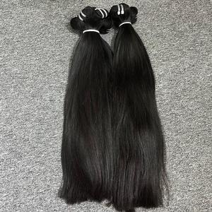 Extensions de cheveux crus vietnamiens vierges de haute qualité 100% Frontal de trame droite naturelle et vente en gros de paquets - Product Image 1