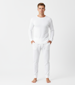 Combinaison thermique pour homme Winter Shield, blanche, manches longues, douce, chaude, respirante, vêtements pour temps froid - Product Image 6