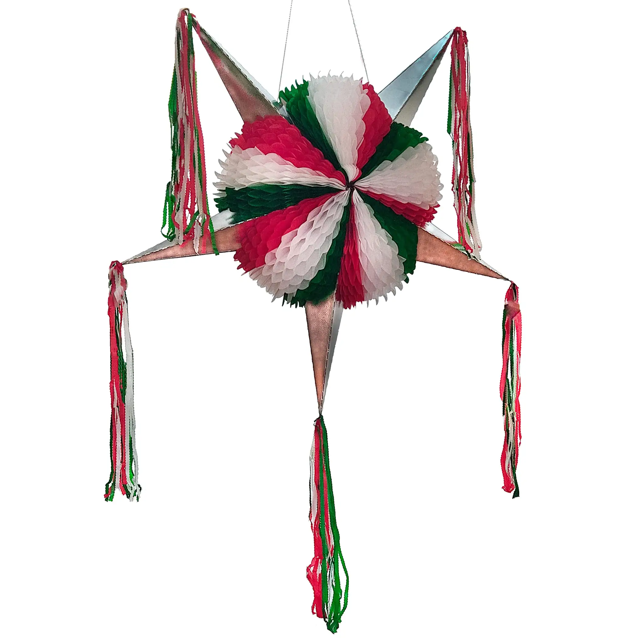 Mexikos Unabhängigkeitstag Party-Dekoration Pinata groß grün weiß rot 5-Punkte-Stern faltbar Pinata Fiesta Mexicana Pinata