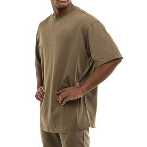 Plaine surdimensionné de haute qualité broderie imprimé décontracté hommes t-shirts personnalisé O cou été séchage rapide coton tissu homme t-shirt - Product Image 2