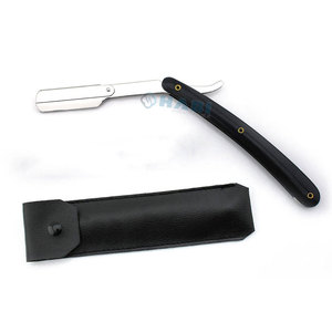 Rasoir pliant professionnel à lame unique en acier inoxydable léger et confortable manche en bois en plastique sans danger pour le rasage des cheveux de la gorge - Product Image 3